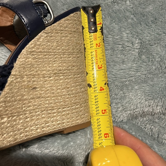 Navy Macrame Wedge Espadrille Sandals-NWT- 9 - Picture 10 of 11